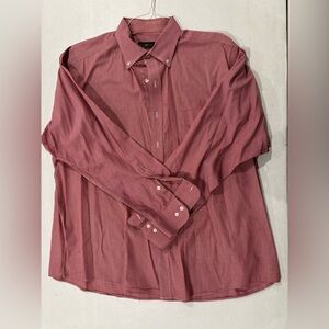 Club Room Men's Casual Button Down Shirt in Deep Red